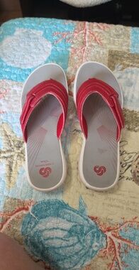 Cloudsteppers by Clarks Red Slide Sandals